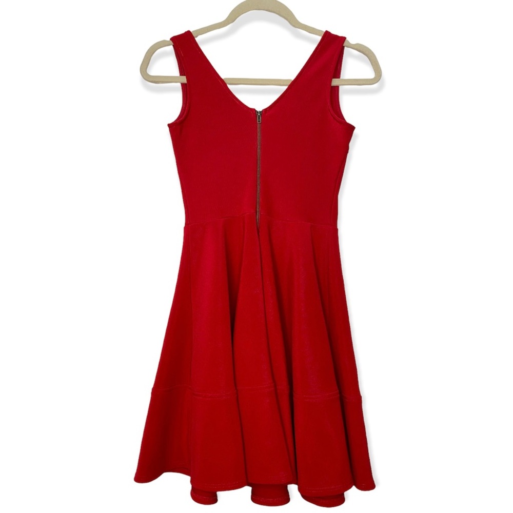 Lulu’s Red Skater Dress with Square Neckline and Scoop Back Size XS - Picture 4 of 13